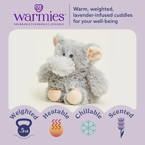Miniatura 2 de warmies Animales de peluche junior aptos para microondas y con peso, elefante, peluche térmico para calidez y comodidad, lindos juguetes de felpa