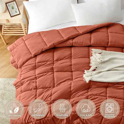Miniatura 2 de Homelike Moment Edredón Tamaño King - Relleno de Edredón Naranja Alternativo al Plumón para Cama King, Edredones Ligeros Acolchados Suaves