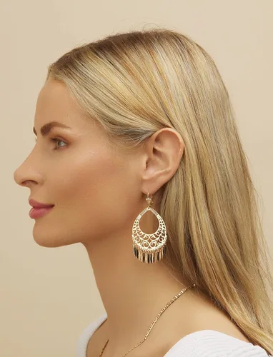 Miniatura 4 de Barzel Aretes colgantes chapados en oro de 18 quilates, hechos en Brasil