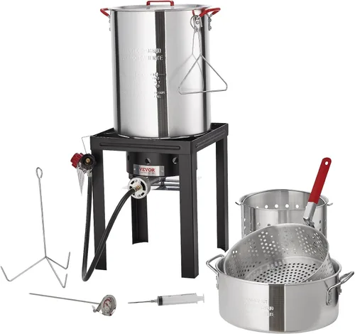 Miniatura 13 de VEVOR Freidora de Pescado y Alitas de 10 Qt, Kit de Freidora de Pescado de Propano de Aluminio, Freidora Profunda para Exteriores Olla para Mariscos