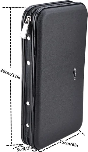 Miniatura 2 de Funda para CD, billetera resistente de capacidad para 72 personas, soporte para DVD para automóvil, carcasa rígida resistente, soporte para disco
