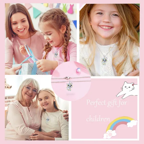 Miniatura 5 de Collar de gato para niñas, collar con colgante de cristal, regalo de joyería para amantes de los gatos, hija, nieta, sobrina, regalo de Navidad