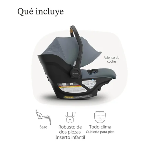 Miniatura 2 de UPPAbaby Aria V2 Asiento de Coche Ligero para Bebés - Poco Menos de 6 lbs - Base con Pata de Carga + Inserto para Bebés + Cubierta para Pies Todo