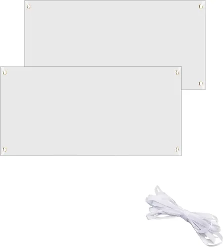 Miniatura 8 de 2 juegos de pancartas en blanco de poliéster pintables de 2 x 6 pies, carteles de poliéster con cuerda para colgar para decoración de interiores