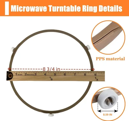 Miniatura 2 de DE72-60196/De61-01603 Anillo de rodillo guía giratorio de microondas se adapta a GE Samsung DE92-90189V, DE92-90189S, MS14K6000AS, Me21h706mqs