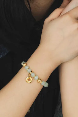 Miniatura 3 de ZenBless Fengshui - Pulsera de jade de porsperidad con dije de la suerte, Feng Shui, obsidiana negra, regalo para hombres y mujeres, con chapado