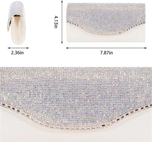 Miniatura 2 de Naimo Bling Shiny Rhinestone Wedding Evening Party Clutch Handbag Purse