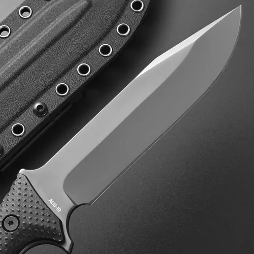 Miniatura 4 de Gtkii GTK2 cuchillo de hoja fija de acero AUS-10 con mango de nylon y fibra de vidrio de espiga completa, cuchillos de herramienta EDC para camping