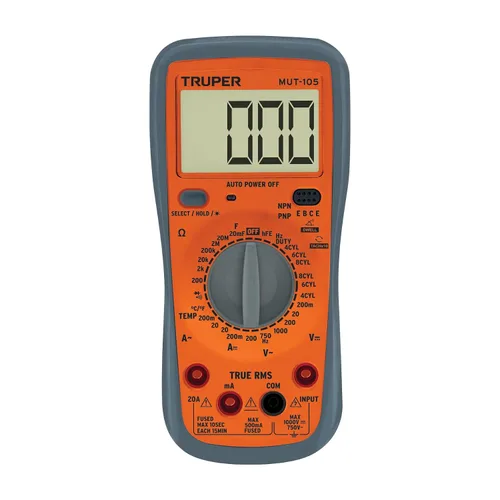 TRUPER MUT-105 Multímetro digital profesional para mantenimiento automotriz