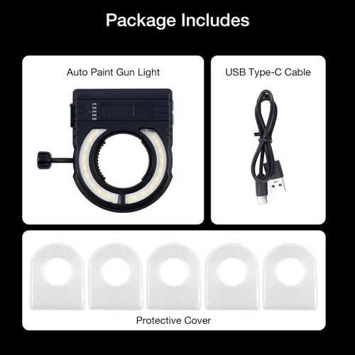 Miniatura 8 de YUZES Luz de pistola de pintura con cargador, 2700K-6500K y 500/250 lúmenes luz LED para pistolas de pintura, accesorio de luz para pistola