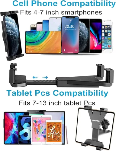 Miniatura 7 de OHLPRO Soporte para tablet con base de taladro resistente, para tablero de instrumentos de 7 a 11.5 pulgadas, iPad/iPad Mini Samsung Galaxy