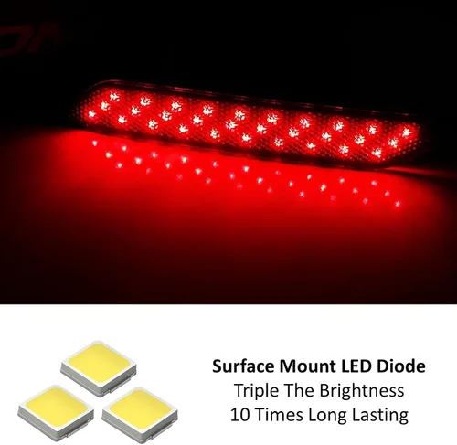 Miniatura 2 de iJDMTOY Lentes ahumadas 60-SMD LED Reflector de parachoques compatibles con Honda Civic Sedan 2013-2015, funciona como faros antiniebla traseros