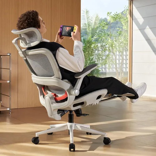 Miniatura 14 de SIHOO B100 Office Chair, Ergonomic Office Chair Without Footrest, Computer Chair with Wide Headrest & Adaptive Lumbar Support, Flip-up Armrests
