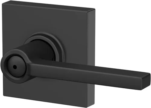 Miniatura 9 de Schlage F40 LAT 622 COL Latitude - Manija de puerta con moldura Collins, cerradura de privacidad para dormitorio y baño, negro mate