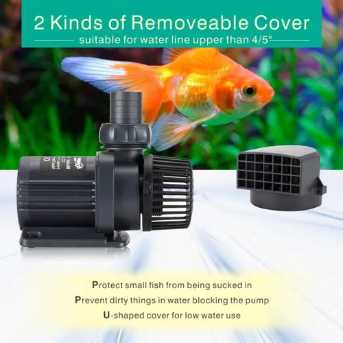 Miniatura 3 de Hygger Bomba de agua sumergible silenciosa de 1350 GPH y externa de 24 V, con controlador (configuración del 30% al 100%), potente bomba de retorno
