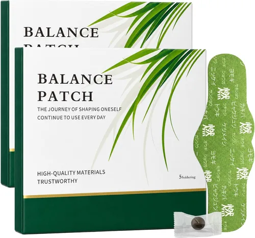 Parche de equilibrio de hierbas japonesas, ingredientes a base de plantas, diseño adhesivo cómodo, fácil uso tópico, 2 cajas, 10 parches (2)