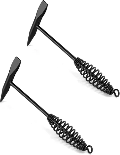Miniatura 7 de QWORK Martillo astillador de soldadura, 2 paquetes de martillo de dos cabezas de 10.5 pulgadas con mango de resorte helicoidal, limpieza