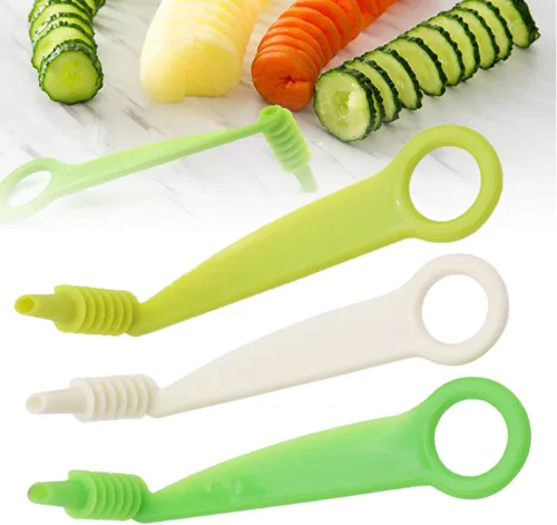 Herramientas de cocina en espiral y en forma de V, cortador en espiral, cortador en espiral de papas y verduras, herramienta de accesorios de cocina