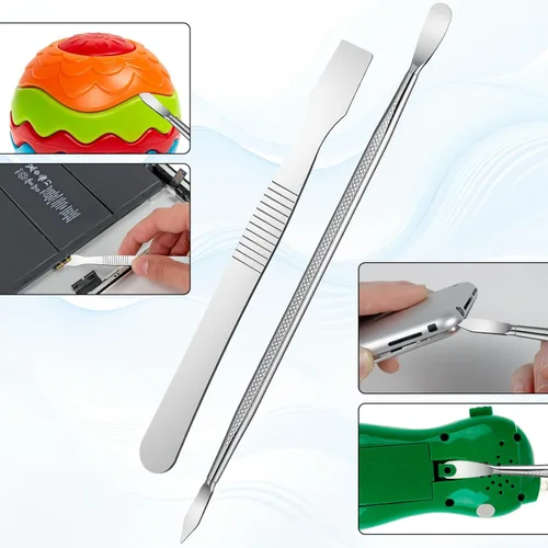 Miniatura 6 de Kit de herramientas de reparación de teléfonos celulares, 7 piezas, herramienta de palanca de metal antiestático, herramienta de apertura de palanca
