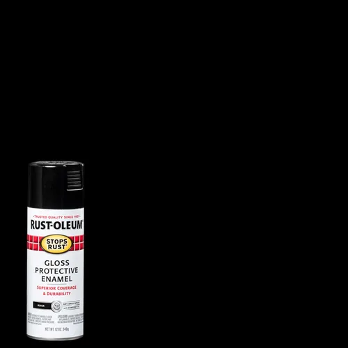 Miniatura 2 de Rust-Oleum - Pintura en aerosol antióxido, 12 onzas líquidas, color negro brillante, modelo 7779830-6PK, paquete de 6 Brillo negro