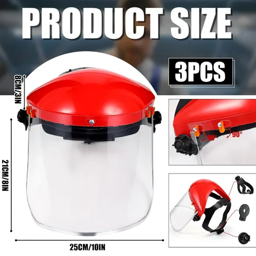 Miniatura 2 de Copkim Paquete de 3 Caretas de Seguridad Faciales para Esmerilado Transparente de Cara Completa Resistente a Impactos Seguridad PET Careta Completa