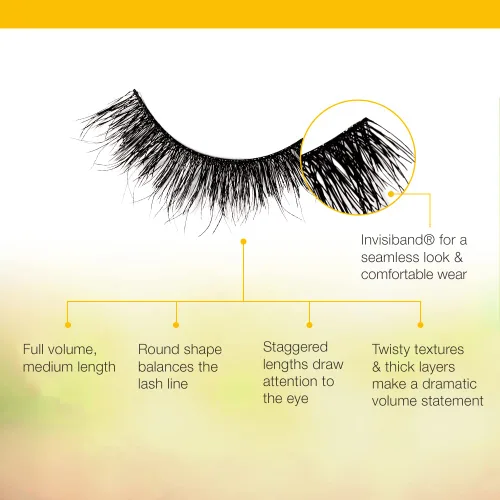 Miniatura 4 de Ardell Textureyes - Pestañas postizas 582 – 100% pestañas de cabello natural, banda flexible de volumen suave, cómodas para el uso diario, 1 par