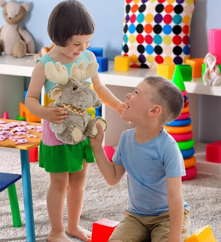 Miniatura 6 de Puzzled Peluche de alce sentado súper suave, 11 pulgadas