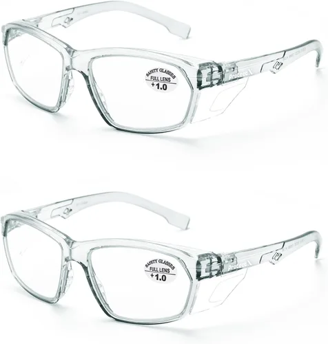 Miniatura 123 de ProtectX Elegantes gafas de seguridad antivaho y resistentes a los arañazos, gafas de protección UV, lentes de bloqueo de luz azul para hombres