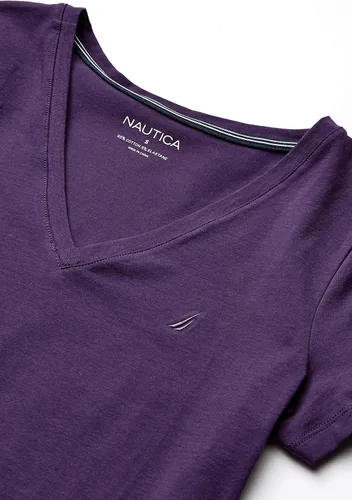 Miniatura 9 de Nautica Camiseta de algodón elástico con cuello en V para mujer Easy Comfort