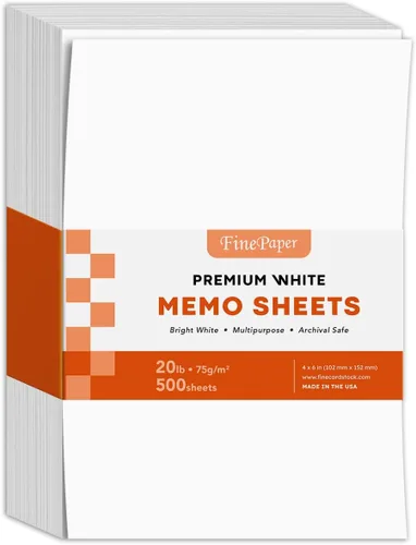 Miniatura 9 de Hojas de notas blancas, papel de 20 libras, 500 hojas por paquete (3 x 5)