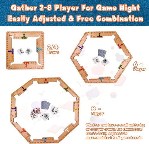 Miniatura 4 de Juego de Mesa de Jokers and Marbles, Juego de Canicas de Madera de Haya Real para 2-8 Jugadores, El Mejor Juego de Mesa Familiar para Noches