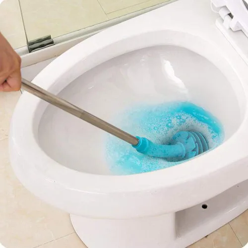 Miniatura 2 de Émbolo de inodoro flexible y removedor de obstrucciones para inodoros con sifón, émbolo de baño resistente con mango ABS, tubo de acero inoxidable