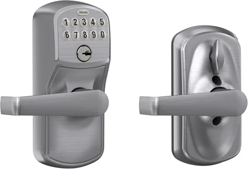 Miniatura 20 de SCHLAGE FE595 CAM 622 GEO Entrada con teclado con cerradura electrónica Flex, negro mate