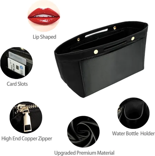 Miniatura 6 de ZTUJO Organizador de bolso para bolso y moldeador de bolsa, organizador de bolsa para Speedy Neverful, 6 tamaños (XL, negro sedoso)
