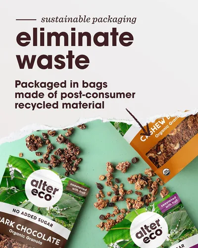 Miniatura 8 de Alter Eco Granola de Chocolate Oscuro, Desayuno y Snack Saludable y Orgánico, Endulzado Naturalmente con Fruta, Vegano, Sin Azúcares ni Aditivos