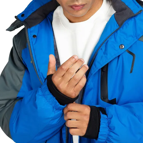 Miniatura 5 de CorBuyit Chaqueta de esquí con capucha para hombre, abrigo impermeable de invierno para nieve