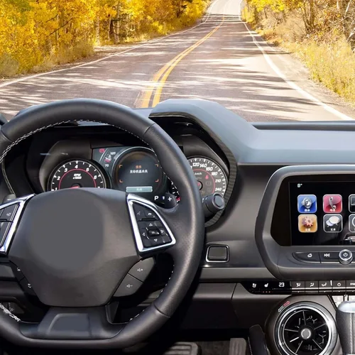 Miniatura 6 de RT-TCZ Cubierta de fibra de carbono para salpicadero, marco de velocímetro, decoración interior accesorios para Chevrolet Chevy Camaro 2016-2023