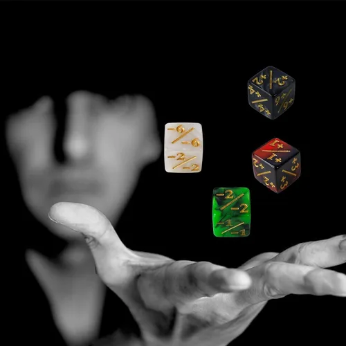 Miniatura 5 de Juego de 48 dados MTG para contadores de fichas, Magic The Gathering Glitter Sparkle Loyalty Cube, Starry Marble D6 compatible con MTG, CCG