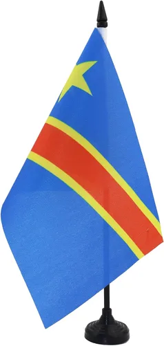 Miniatura 169 de AZ FLAG Sierra Leone Bandera de mesa 5'' x 8'' - Bandera de escritorio de Sierra Leona 21 x 14 cm - Bastón y base de plástico negro