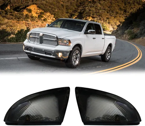 Conjunto de Lámpara LED de Señal de Giro para Espejo Lateral Intermitente Ahumada Lámpara de Charco Compatible con Dodge Ram 1500 2500 2010-2018,