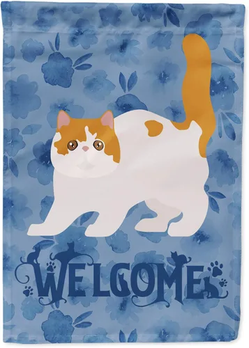 Miniatura 172 de Caroline's Treasures CK4813CHF - Bandera de bienvenida con gato abisinio azul, manga grande, para porche, para colgar en la pared, poliéster