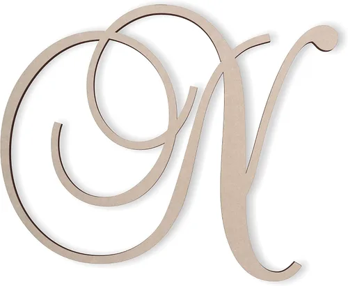 Miniatura 22 de Jess and Jessica Letra de madera A, 4 pulgadas de largo x 1/4 de pulgada de grosor, letras grandes de madera para decoración de pared, letras