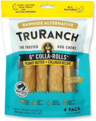 Miniatura 10 de TRURANCH Rollos de colágeno – Rollos de colágeno de 6 pulgadas para perros – Apoyo saludable para las articulaciones de larga duración – Alternativa