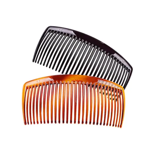 Fodattm 4 peines laterales de cabello negro y marrón con dientes, accesorios franceses para el cabello, pinza para el cabello para mujeres y hombres