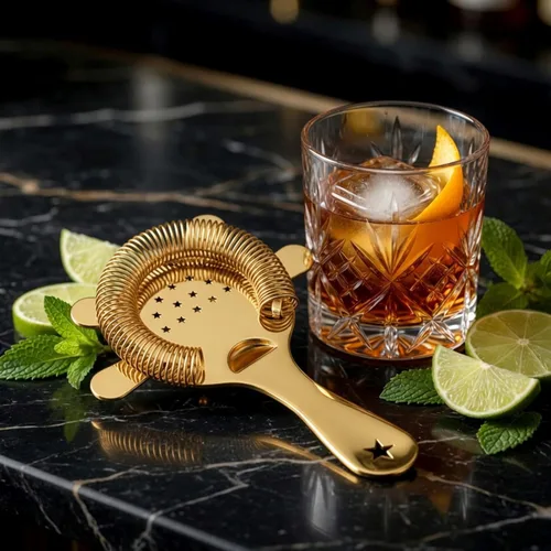 Miniatura 2 de Homestia Hawthorne - Colador de cóctel de acero inoxidable con resorte extraíble de alta densidad para bartending, cocteleras Boston y vasos Colador
