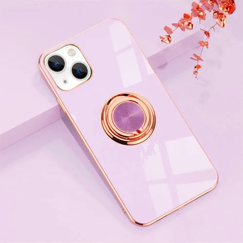 Miniatura 51 de Compatible con iPhone 11 Kickstand, anillo de rotación de 360 grados integrado con borde de oro rosa brillante que funciona con soporte magnético