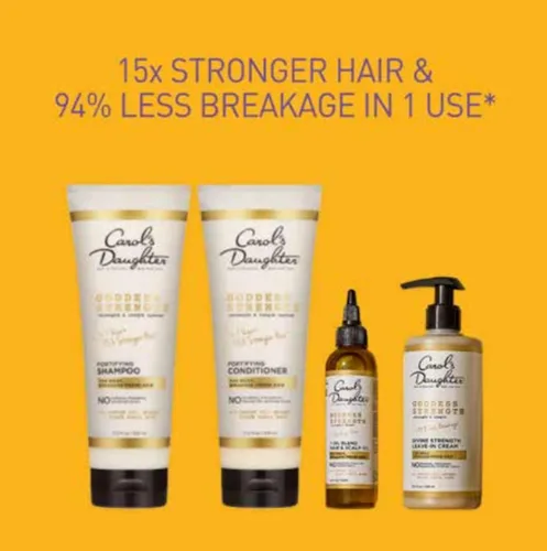 Miniatura 5 de Carol's Daughter Goddess Strength - Juego de 4 productos de tamaño completo para el cuidado del cabello, sin sulfatos, champú, acondicionador