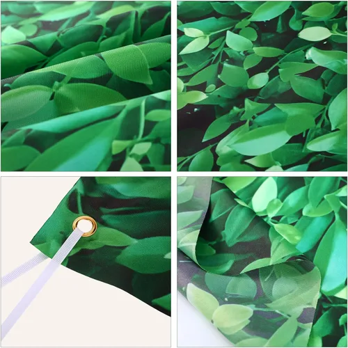 Miniatura 4 de Mixweer Telón de fondo de pared de hojas verdes de 8 x 10 pies, fotografía 3D de hierba vegetal, naturaleza, fondo de tela de poliéster