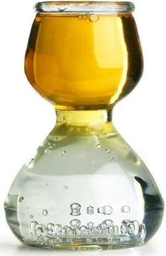 Miniatura 5 de QUAFFER Vaso de chupito de doble burbuja – Jigger de chupito Chaser para tomas suaves y sabrosas – Divertidos vasos de chupito divididos únicos