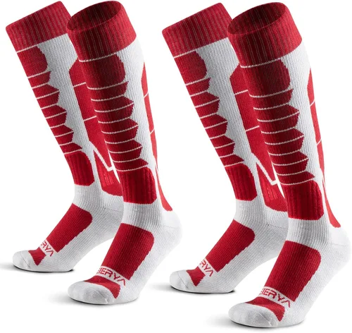 Miniatura 23 de Calcetines de lana de merino para esquí para hombres, mujeres y jóvenes - Calcetines térmicos de snowboard con amortiguación completa por encima